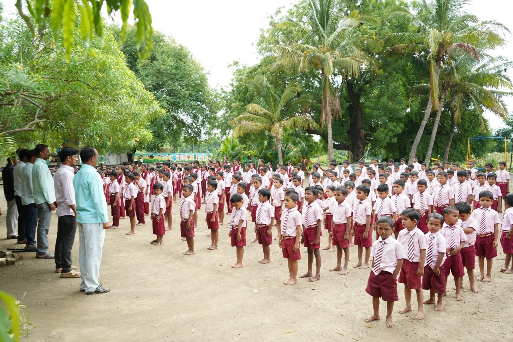 Jnana Jyoti students at morning assembly
